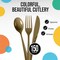 Exquisite Polished Plastic Silverware – 150 Pcs Heavy Duty Cutlery Set – 50 Each of Forks, Knives & Spoons – Disposable Utensil Set for Parties, Events & Catering – Flatware Set by Party Solids